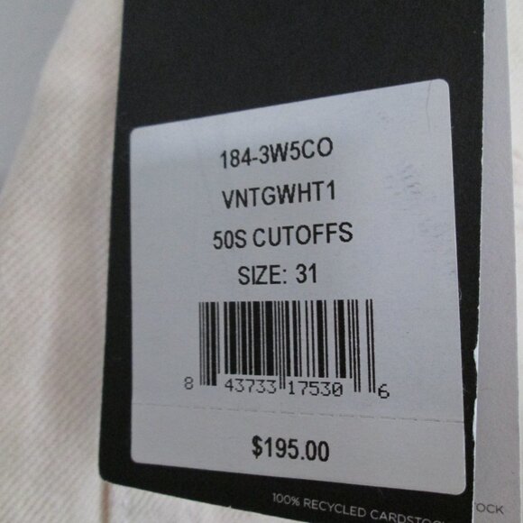 RE/DONE 50s Cutoffs in Vintage White Denim Shorts Sz 31 NWT - Picture 8 of 11